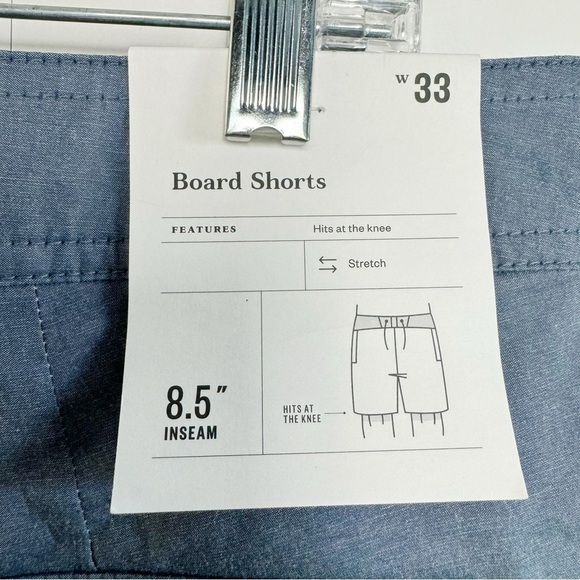 New! Goodfellow & Co. Men's Sz 33 IndigoVector Striped Boardshorts Swim Trunks - Picture 11 of 14